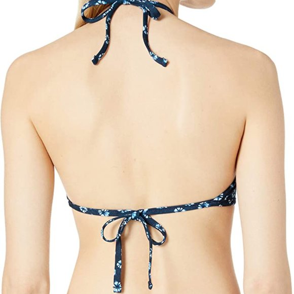 Lucky Brand Navy/Coral Festival Medallion Reversible High Neck Bikini Top - XS/S - Picture 3 of 8